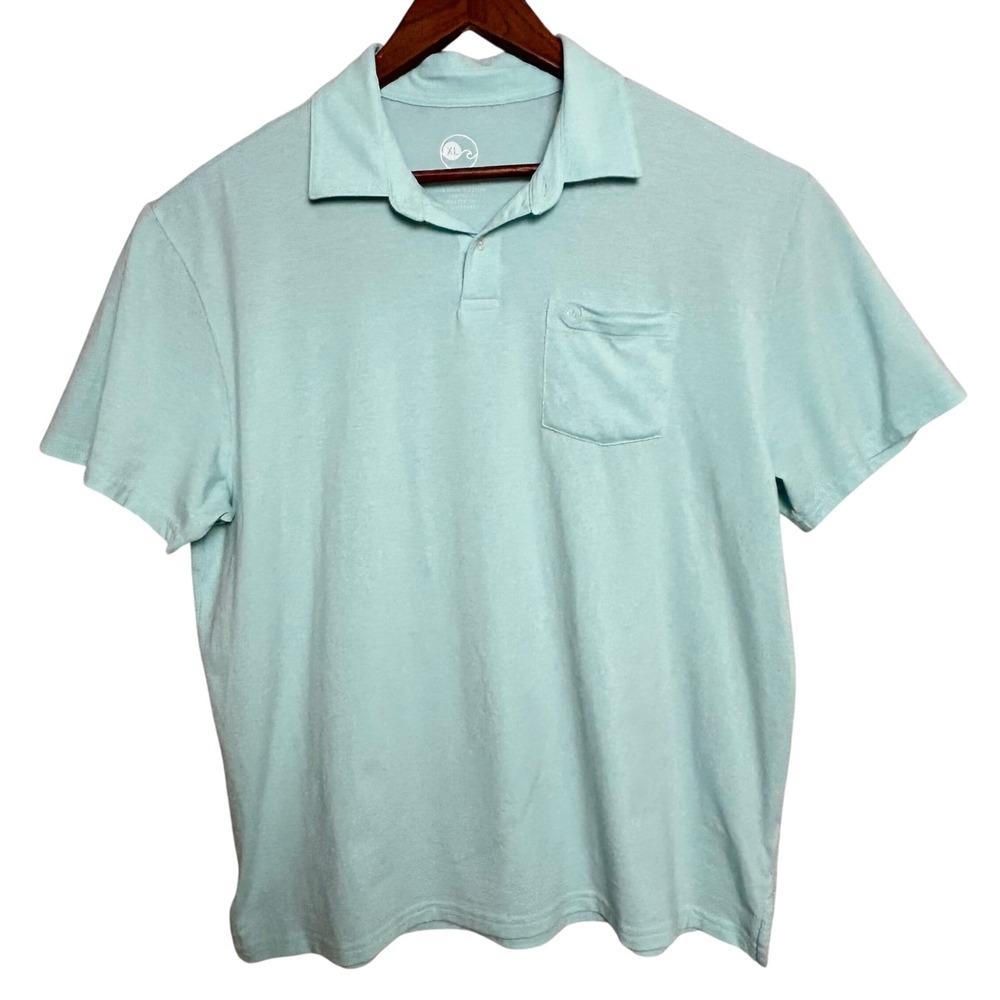 Sunswell Mens‎ XL Polo Shirt Pima Cotton Blend Light Aqua Casual